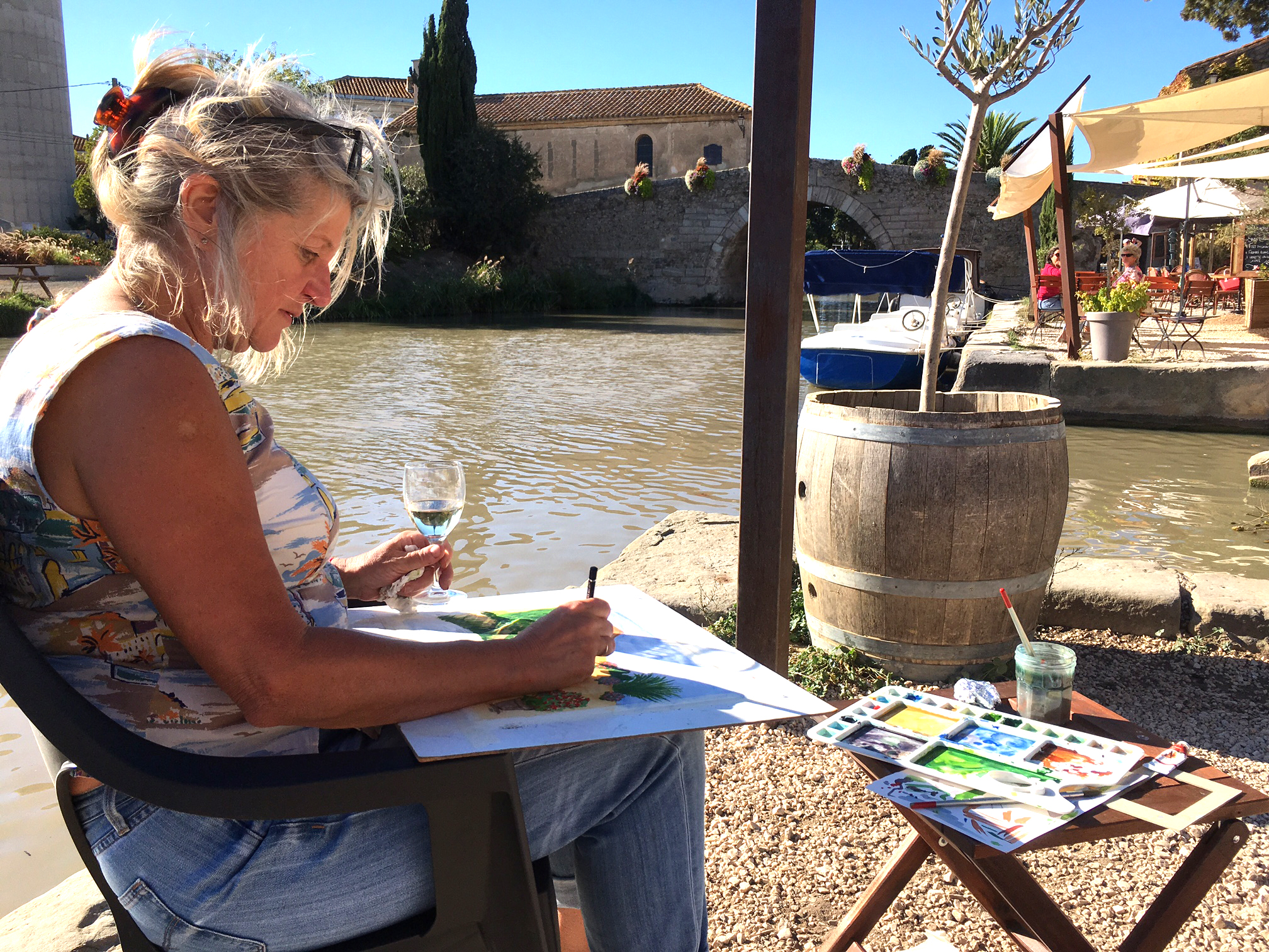 canal du midi painting holiday france