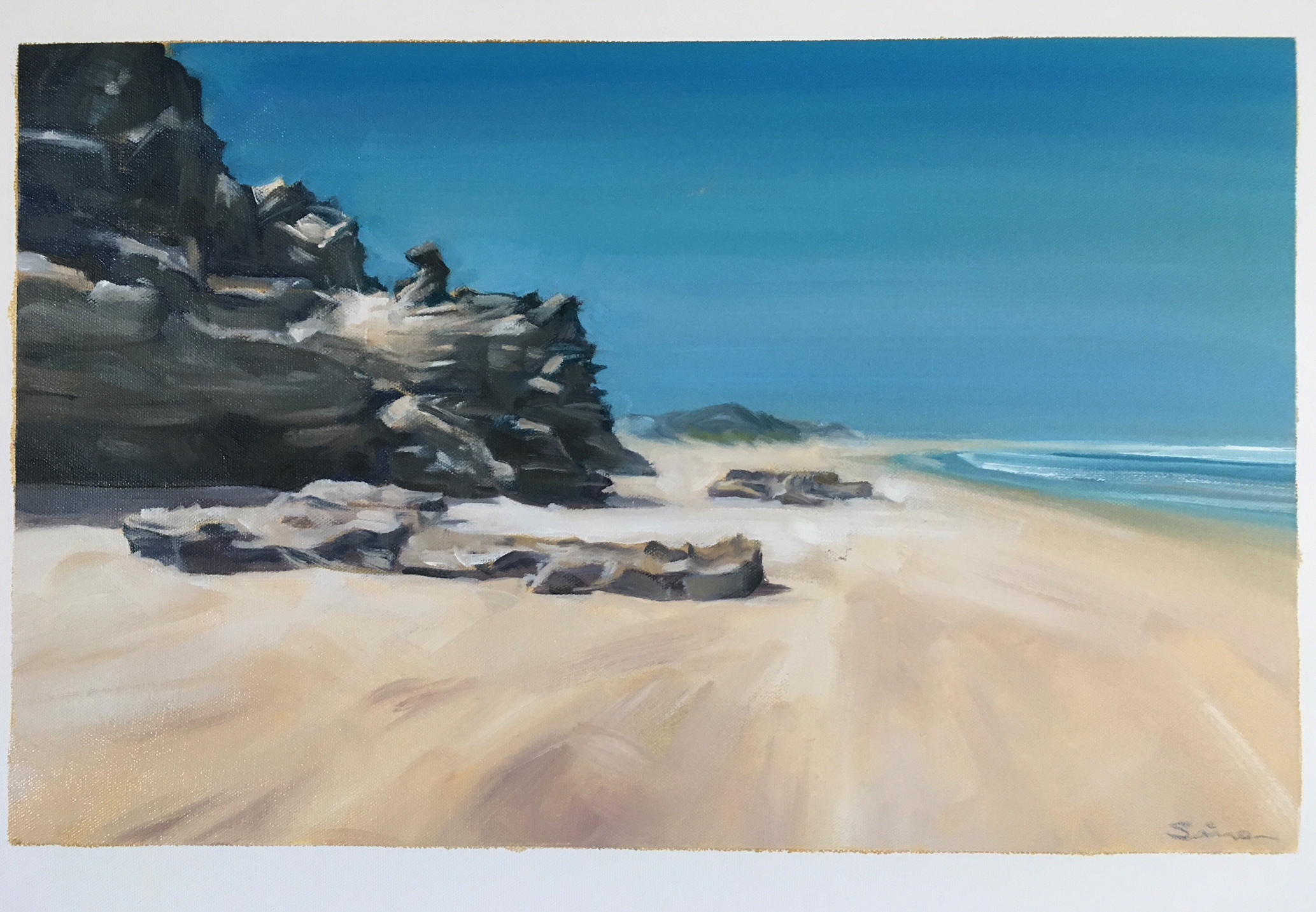 beach sedgefield - Simon Roberts - painting in France