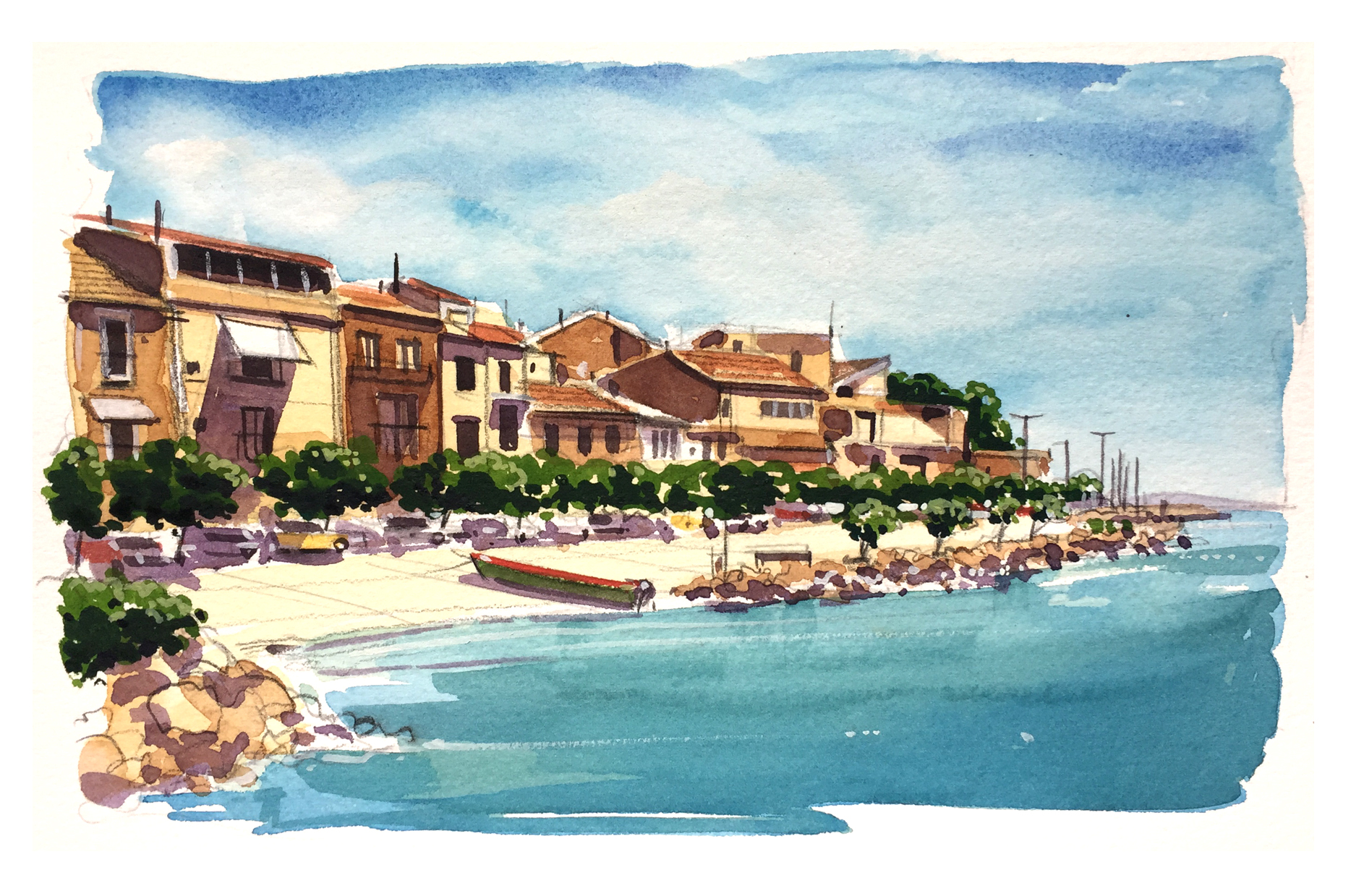 Bouzigues - Simon Roberts - painting in france