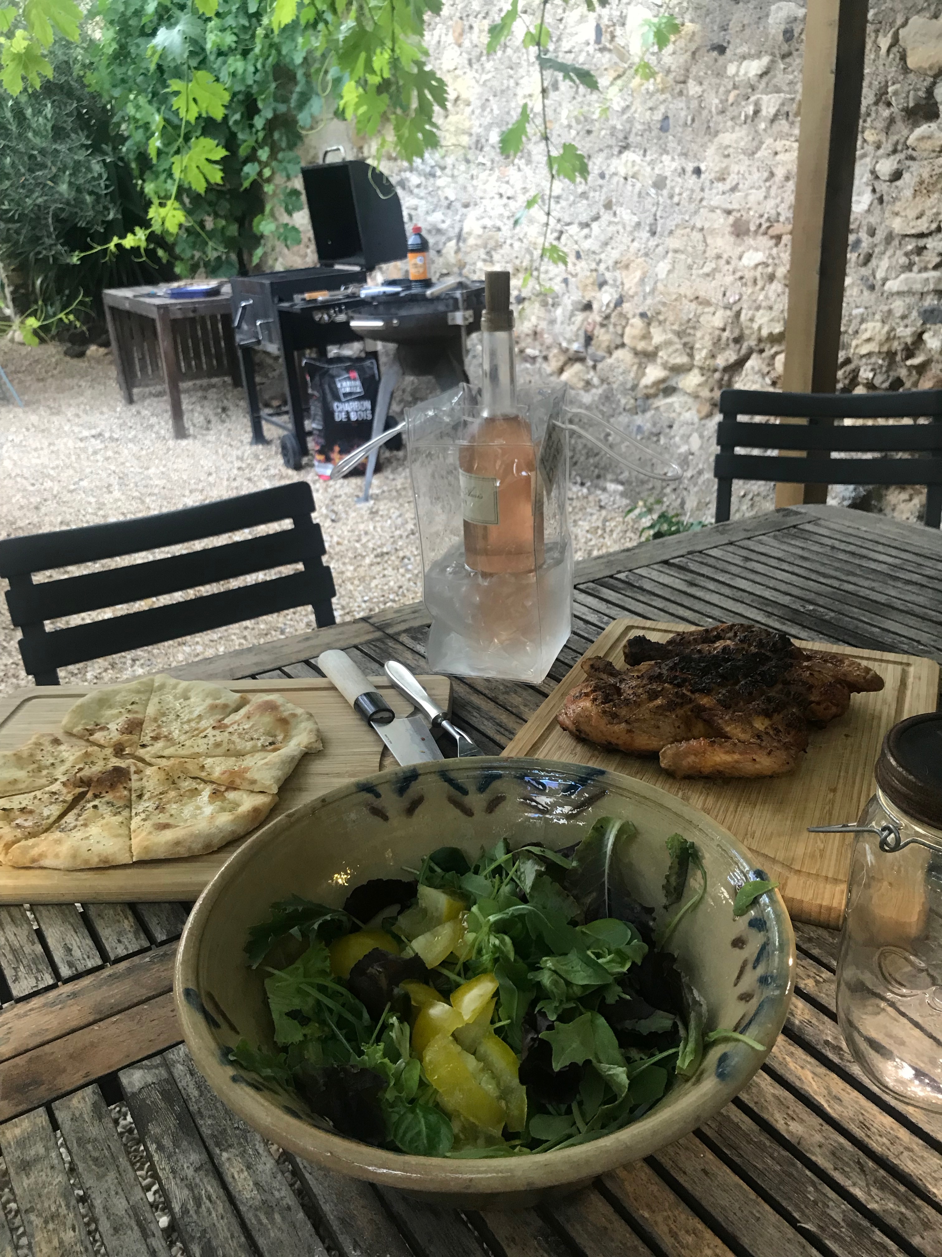 flat chicken painting holiday france