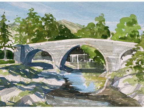 How to Paint…The old bridge on the road to St. Gervais sur Mare.