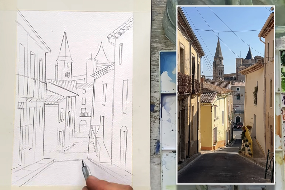 Reference photo and drawing